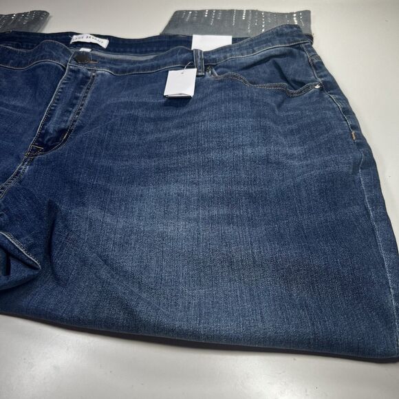 Lane Bryant Jeans Womens 26 Blue Mid Rise Boyfriend Embellished Denim NWT $90 - Picture 4 of 13